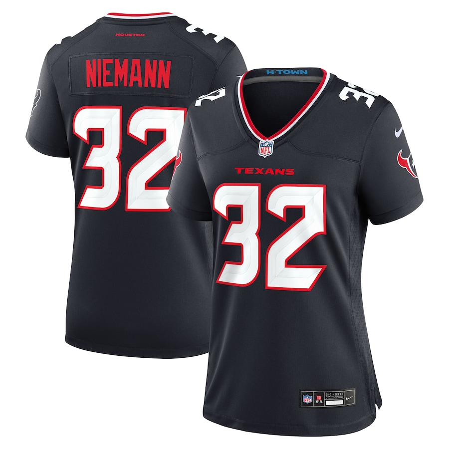 Women's Houston Texans Nick Niemann Nike Navy Team Game Jersey - Puhuasuan