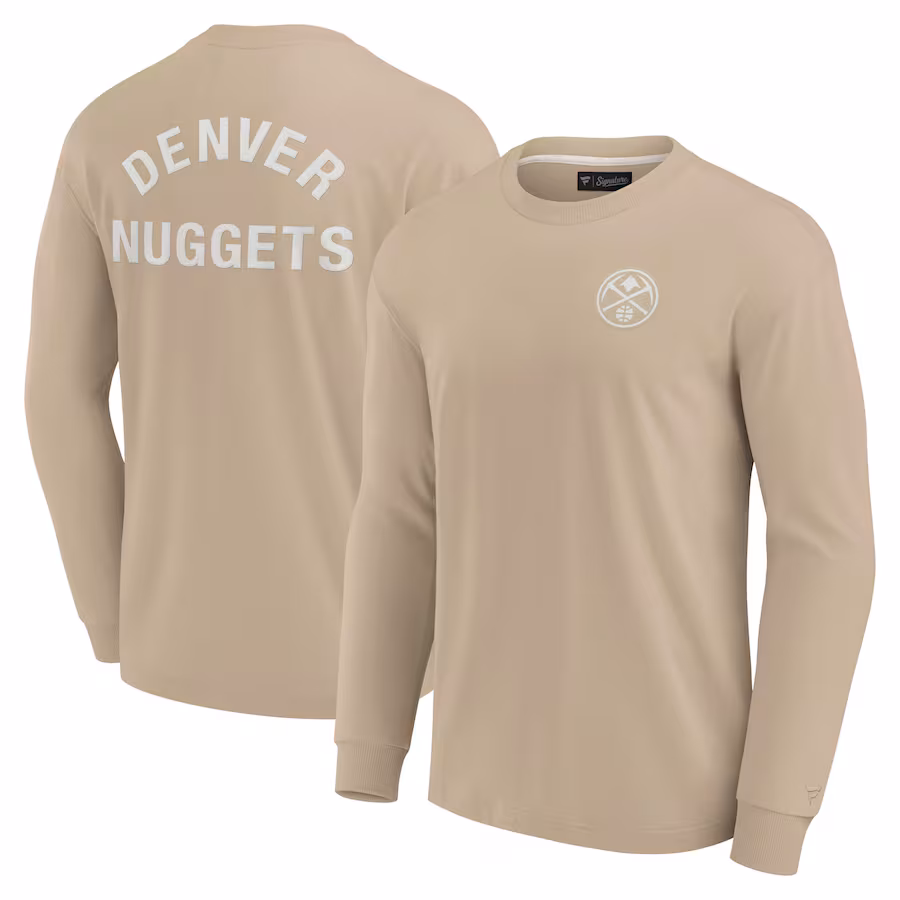 Unisex Denver Nuggets Fanatics Khaki Elements Super Soft Long Sleeve T-Shirt - Puhuasuan