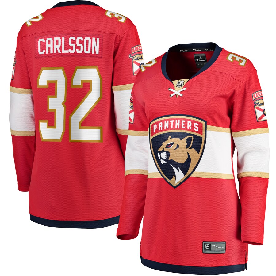 Women's Florida Panthers Lucas Carlsson Fanatics Branded Red Home Breakaway Player Jersey - Puhuasuan