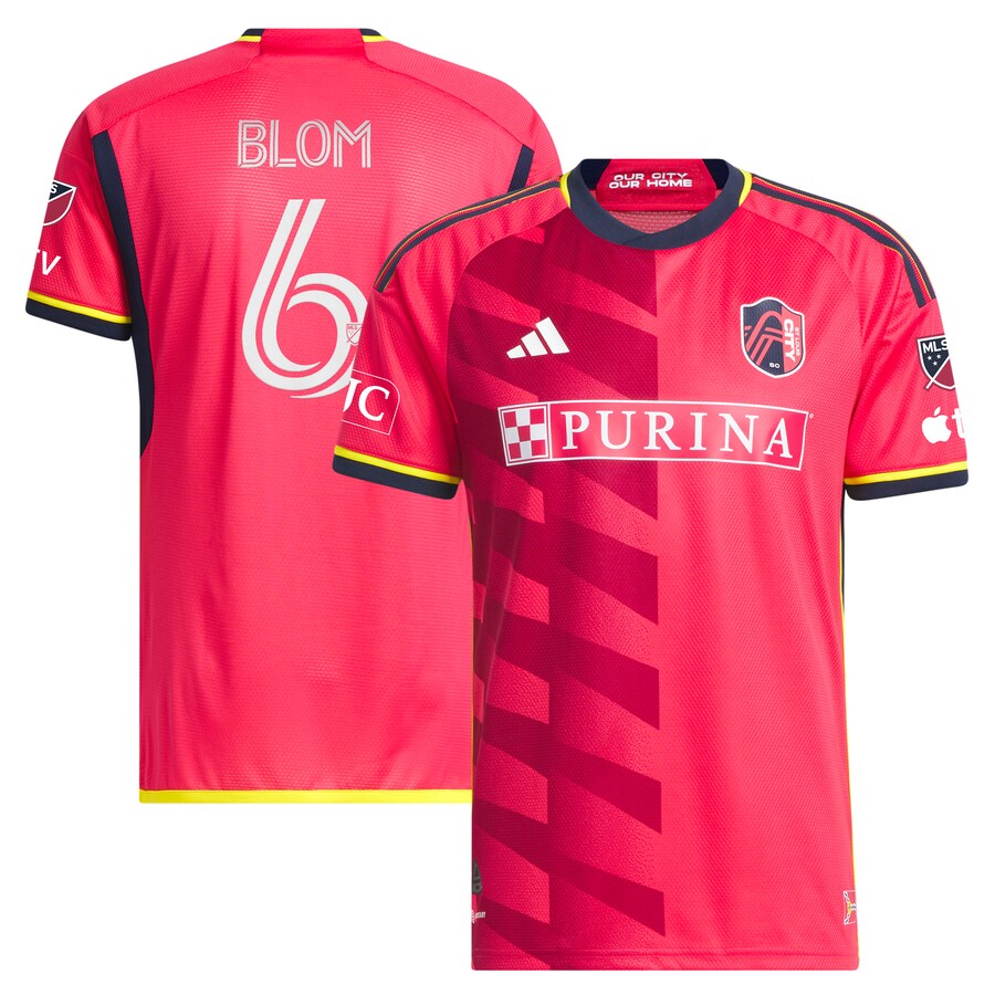 Men's St. Louis City SC Njabulo Blom adidas Red 2023 The Spirit Kit Authentic Jersey - Puhuasuan