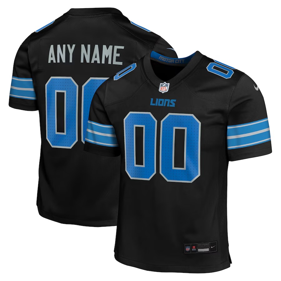 Youth Detroit Lions  Nike Black Alternate Custom Game Jersey - Puhuasuan