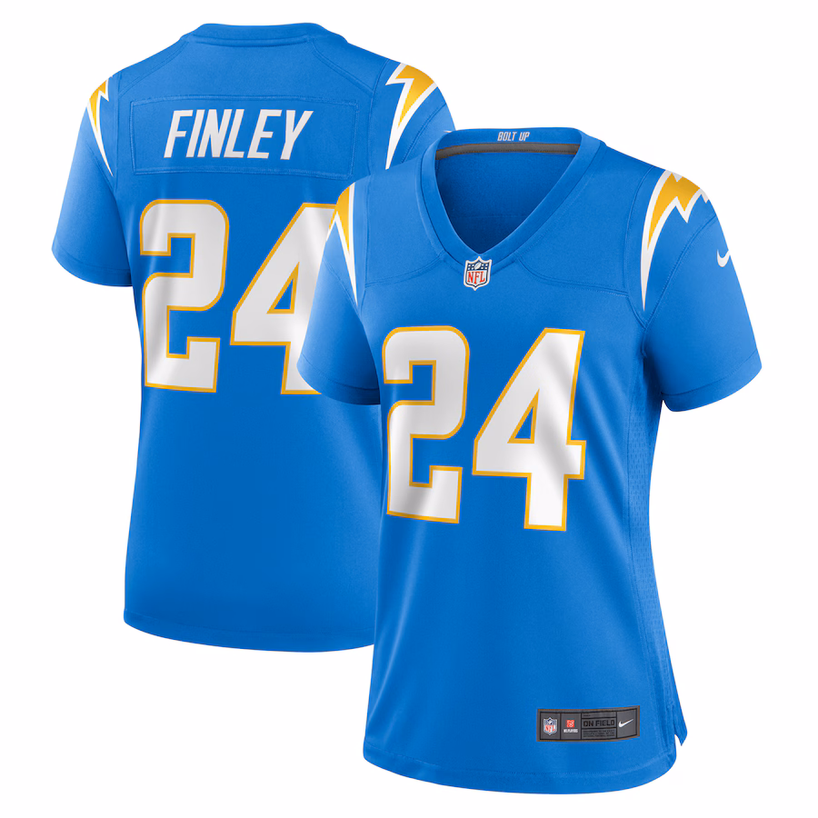 Women's Los Angeles Chargers AJ Finley Nike  Powder Blue Team Game Jersey - Puhuasuan