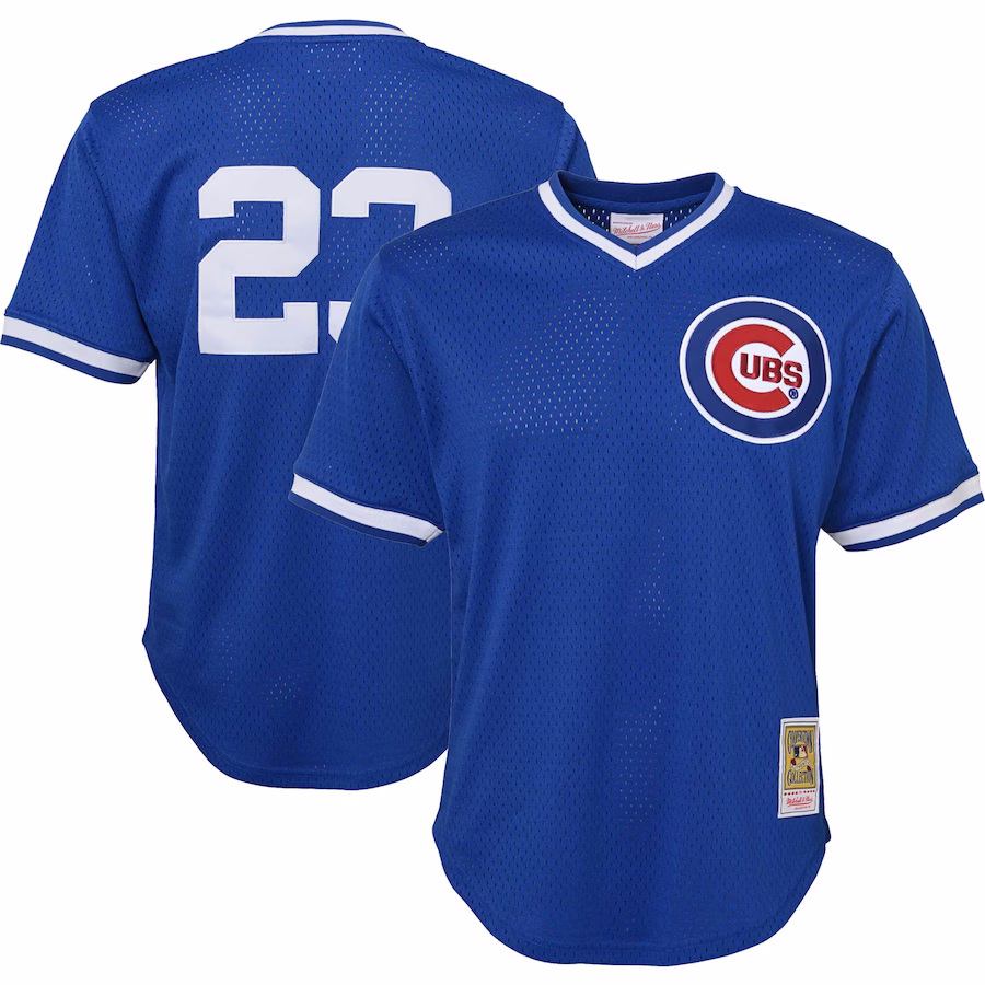 Youth Chicago Cubs Ryne Sandberg Mitchell & Ness Royal Cooperstown Collection?Mesh Batting Practice Jersey - Puhuasuan