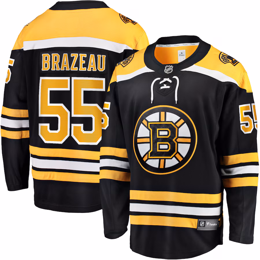 Men's Boston Bruins Justin Brazeau Fanatics Black Home Premier Breakaway Player Jersey - Puhuasuan