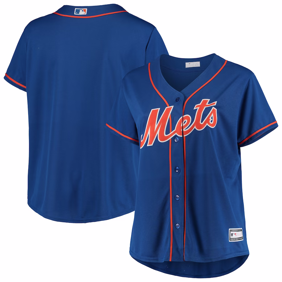 Women's New York Mets Royal Plus Size Alternate Replica Team Jersey - Puhuasuan