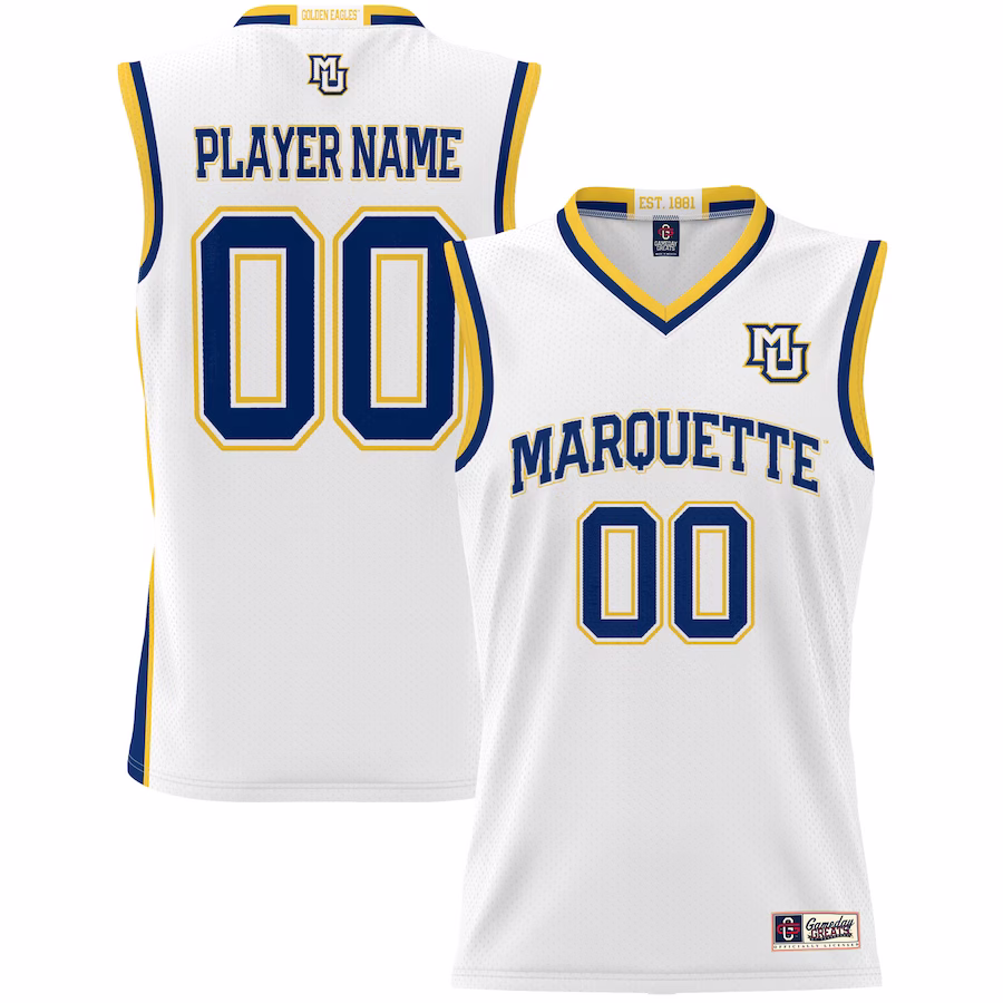 Marquette Golden Eagles GameDay Greats Youth NIL Pick-A-Player Lightweight Basketball Jersey - White - Puhuasuan