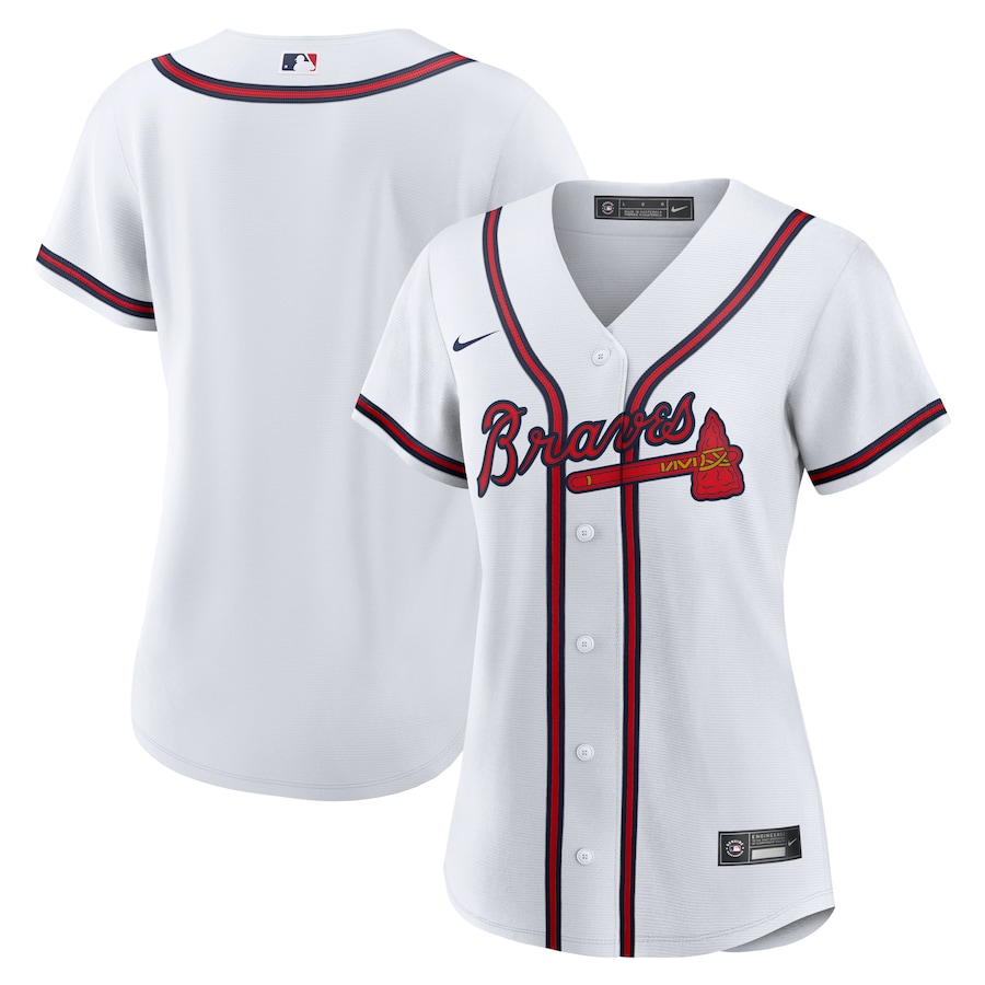 Women's Atlanta Braves Nike White Home Replica Team Jersey - Puhuasuan