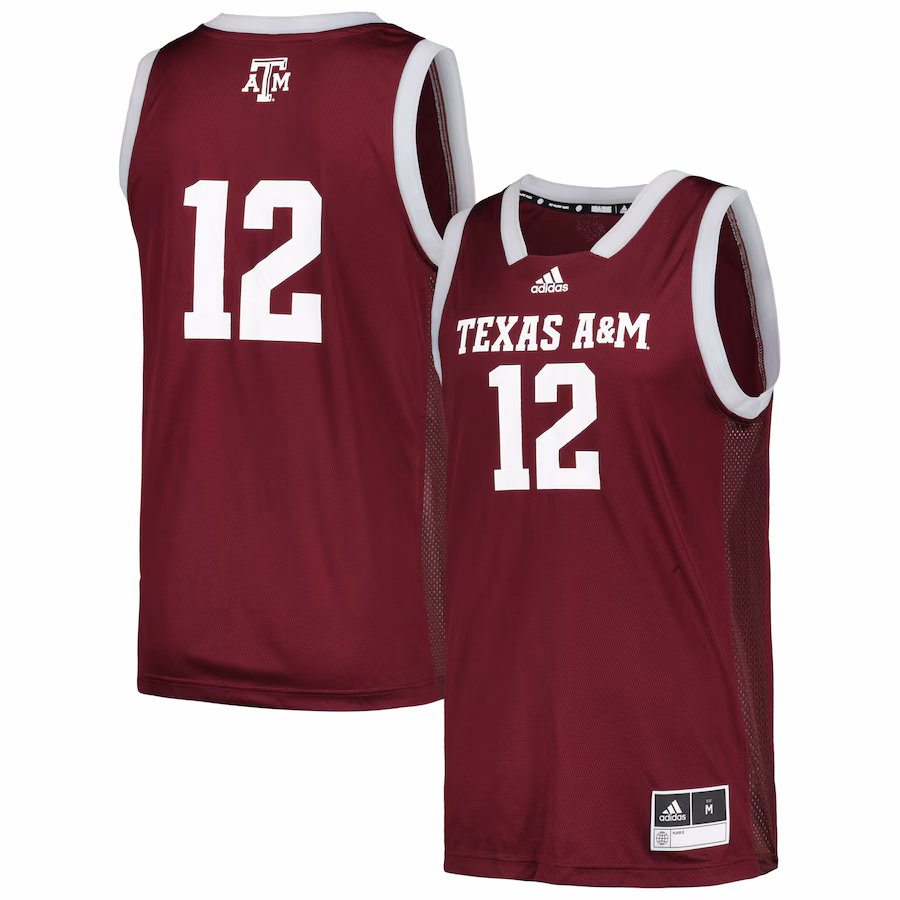 Men's adidas #12 Maroon Texas A&M Aggies Team Swingman Jersey - Puhuasuan