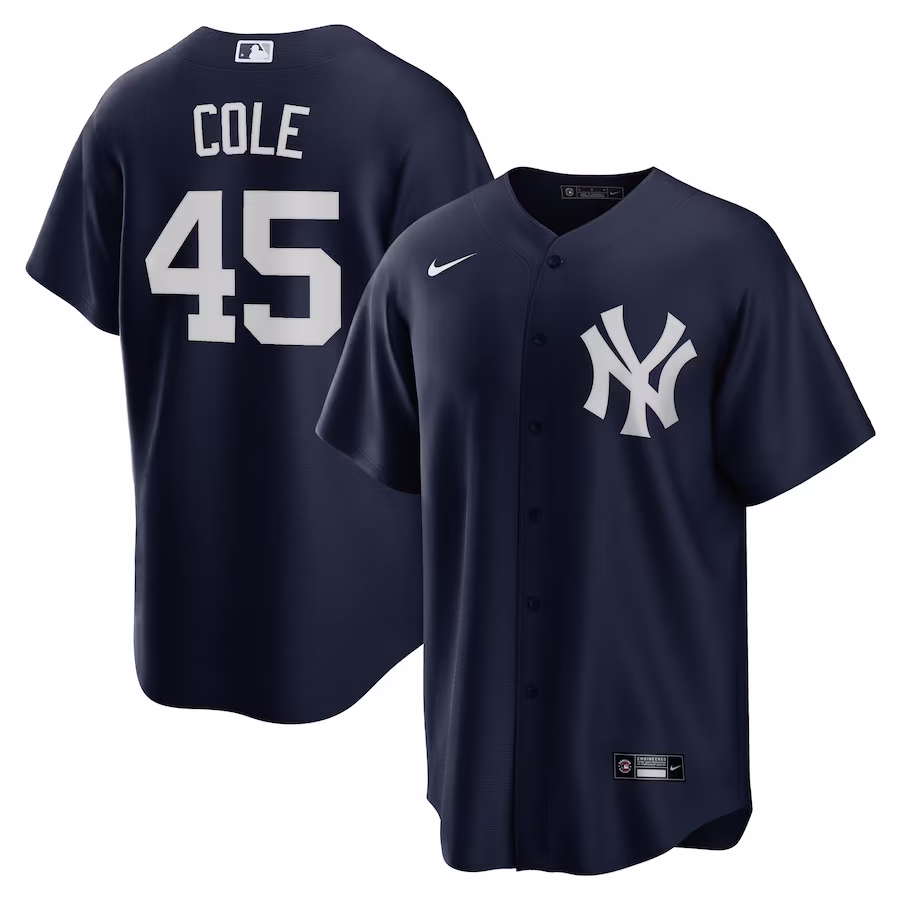 Men's New York Yankees Gerrit Cole Nike Navy Alternate Replica Player Name Jersey - Puhuasuan