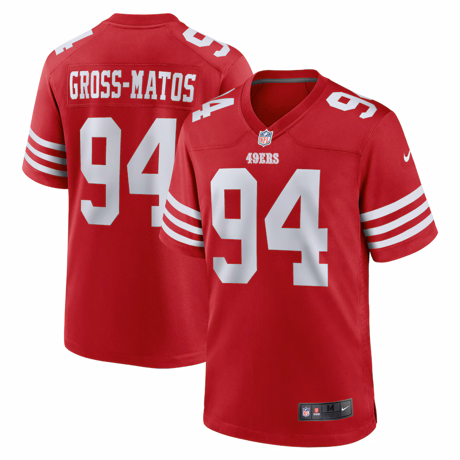Men's San Francisco 49ers Yetur Gross-Matos Nike  Scarlet Team Game Jersey - Puhuasuan
