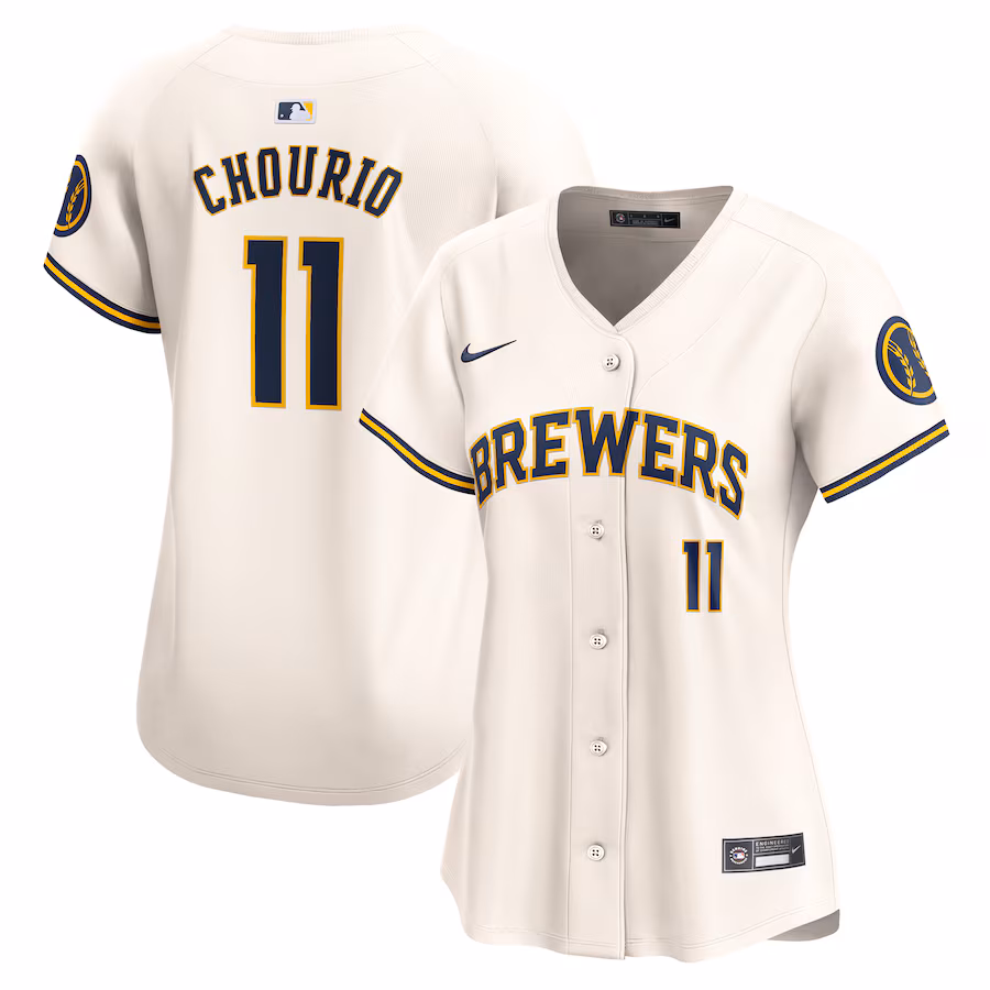 Women's Milwaukee Brewers Jackson Chourio Nike Cream Home Limited Player Jersey - Puhuasuan