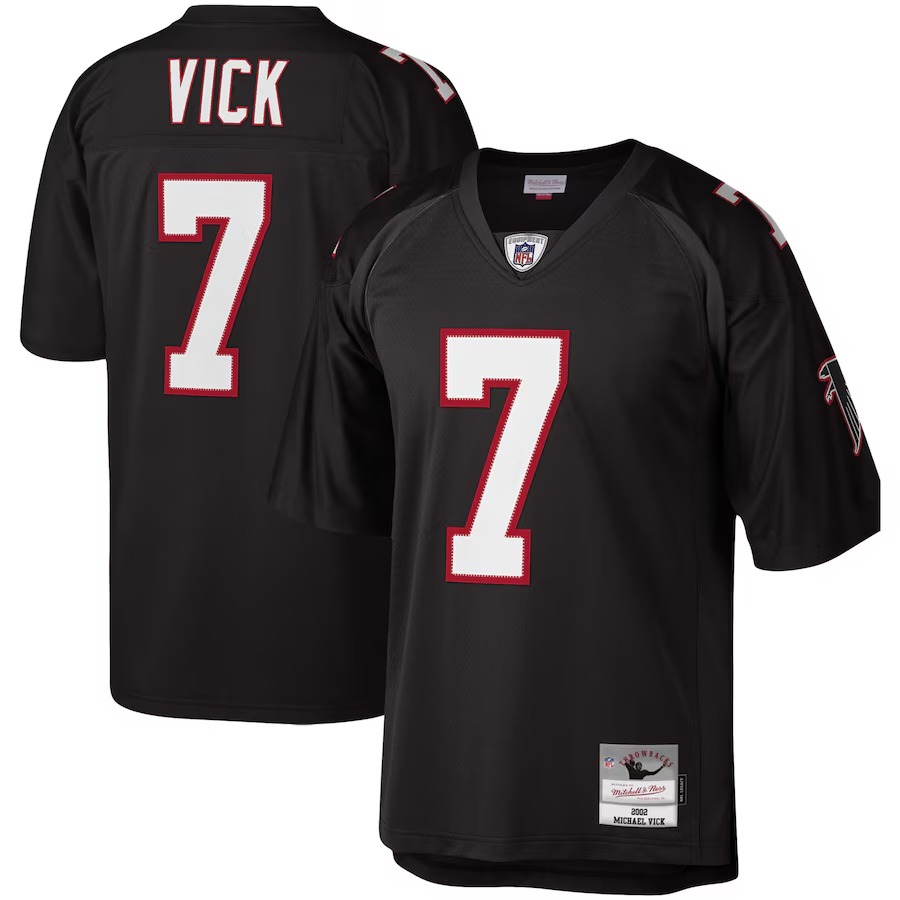 Men's Atlanta Falcons Michael Vick Mitchell & Ness Black Legacy Replica Jersey - Puhuasuan