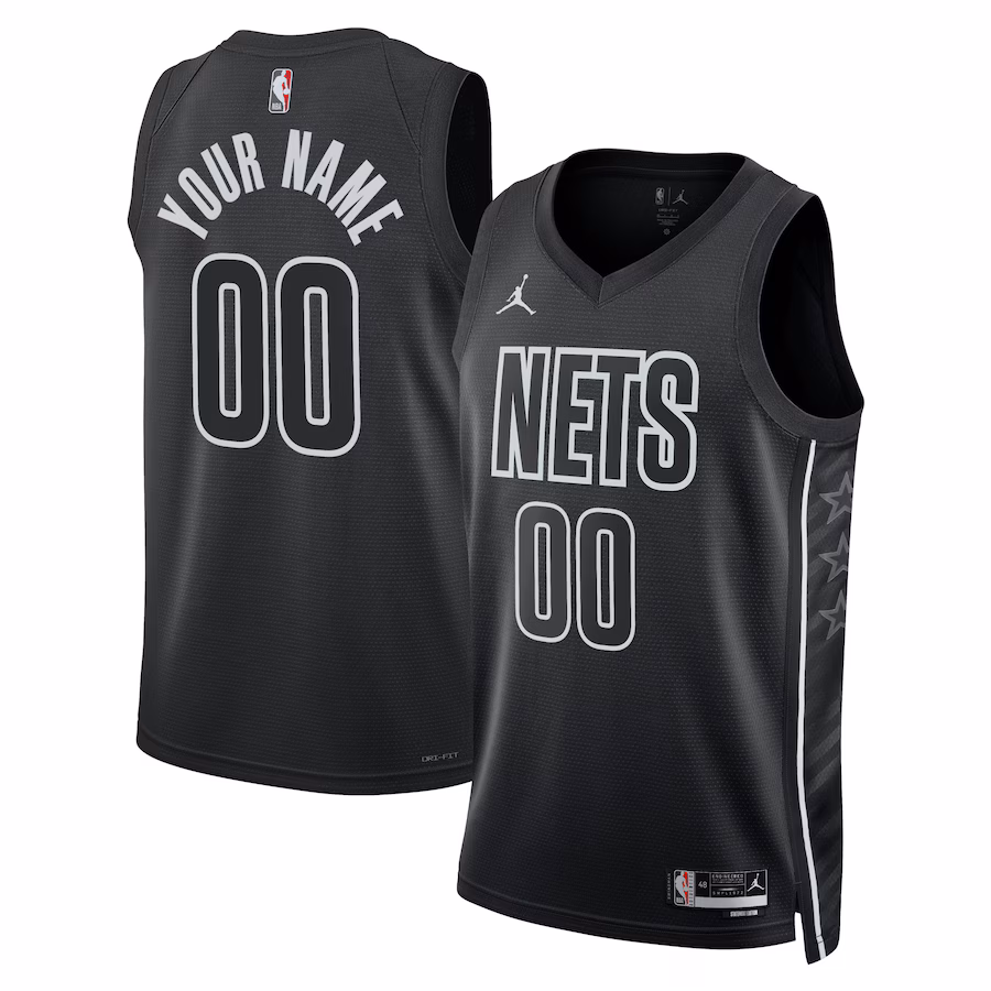 Unisex Brooklyn Nets Jordan Brand Black 2022/23 Swingman Custom Jersey - Statement Edition - Puhuasuan