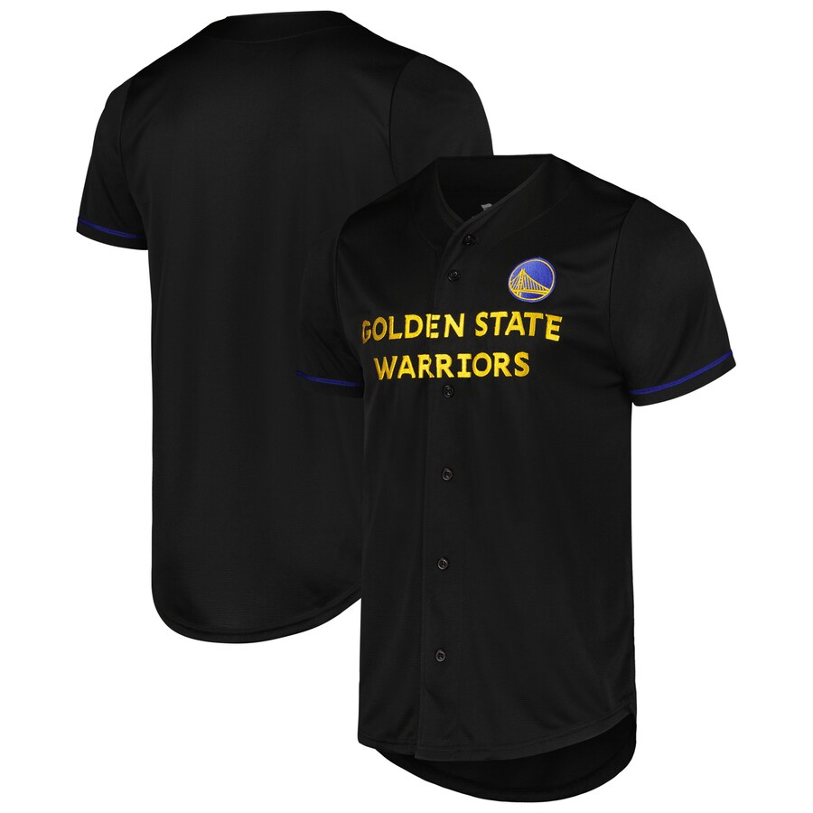 Men's Golden State Warriors Fanatics Black Pop Baseball Jersey - Puhuasuan