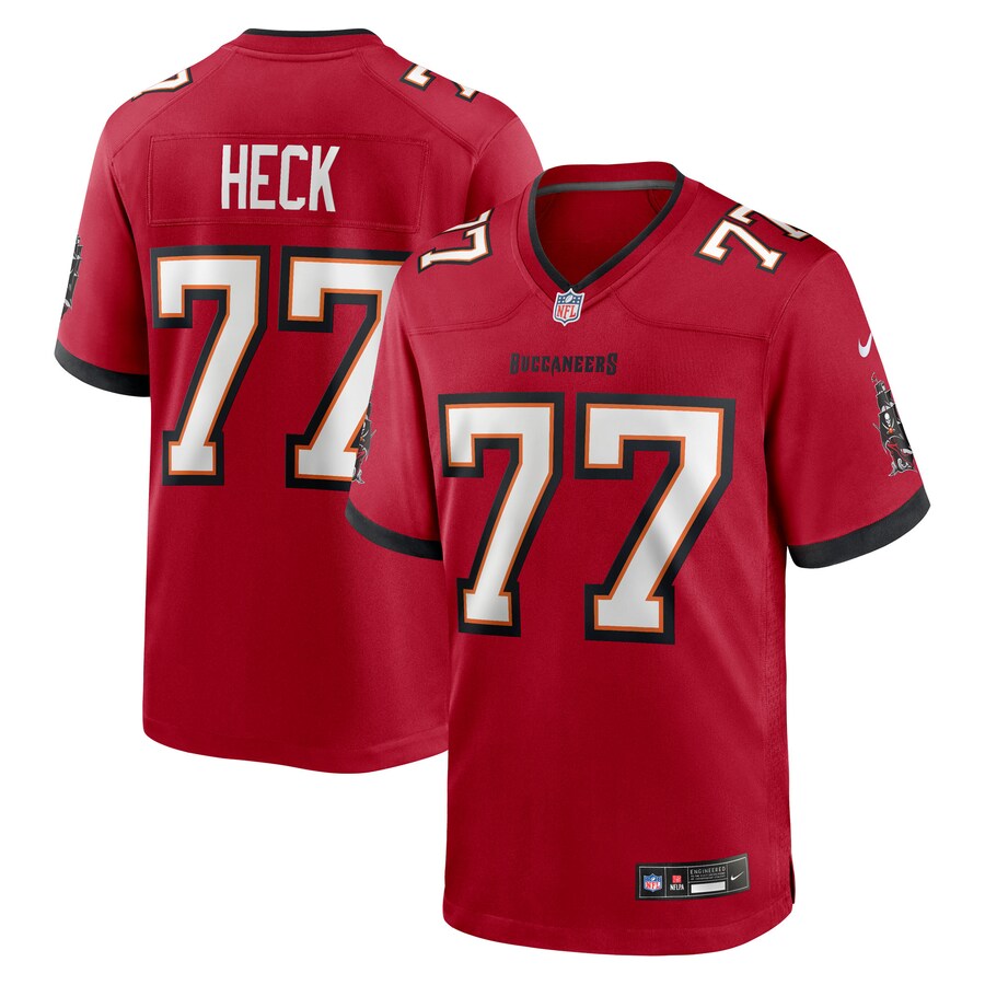 Men's Tampa Bay Buccaneers Charlie Heck Nike Red Team Game Jersey - Puhuasuan