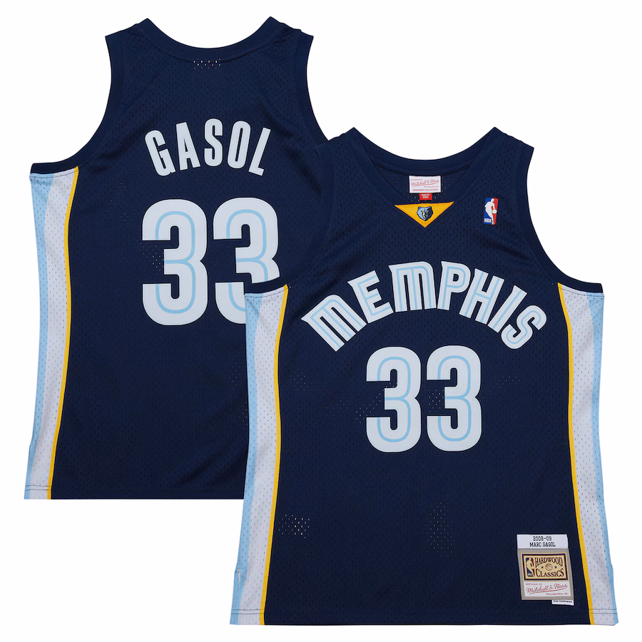 Men's Memphis Grizzlies Marc Gasol Mitchell & Ness Navy 2008/09 Hardwood Classics Swingman Throwback Jersey - Puhuasuan