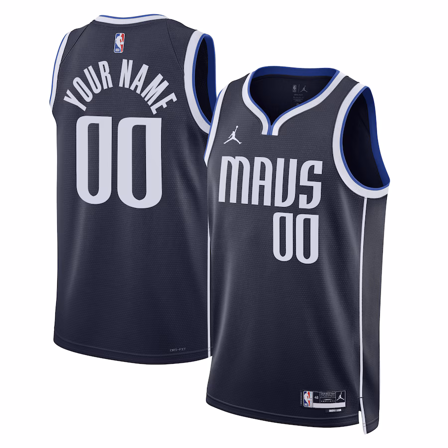 Unisex Dallas Mavericks Jordan Brand Navy 2022/23 Swingman Custom Jersey - Statement Edition - Puhuasuan