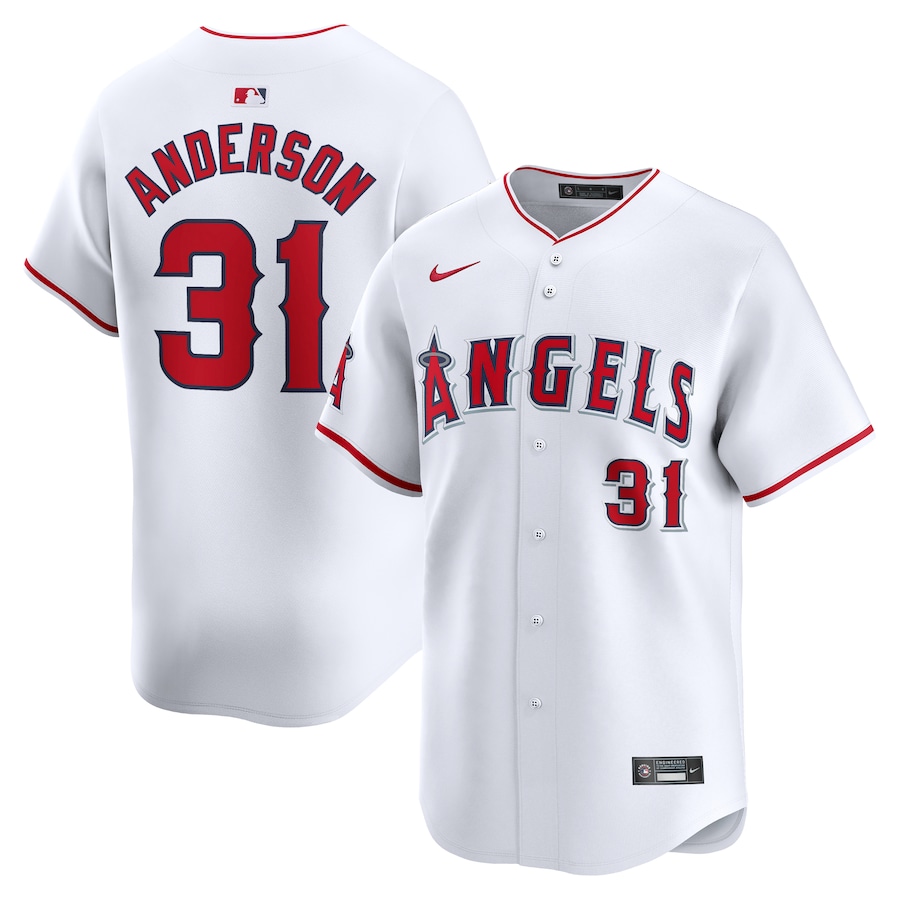 Men's Los Angeles Angels Tyler Anderson Nike White Home Limited Player Jersey - Puhuasuan