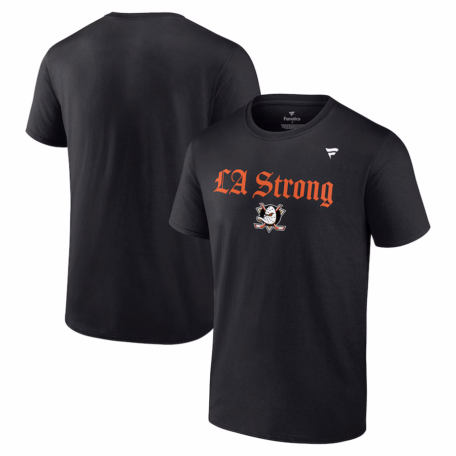 Unisex Anaheim Ducks Fanatics Black LA Strong T-Shirt - Puhuasuan
