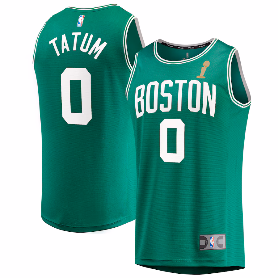 Youth Boston Celtics Jayson Tatum Fanatics Kelly Green 2024 NBA Finals Champions Fast Break Replica Player Jersey - Icon Edition - Puhuasuan
