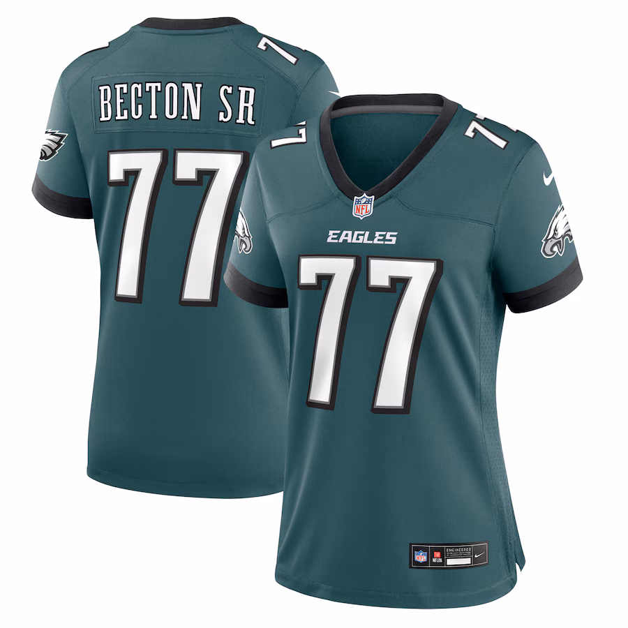 Women's Philadelphia Eagles Mekhi Becton Sr. Nike Midnight Green Game Jersey - Puhuasuan