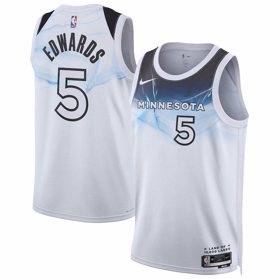 Unisex Minnesota Timberwolves Anthony Edwards Nike White 2024/25 Swingman Player Jersey - City Edition - Puhuasuan