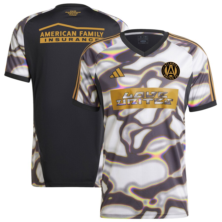 Men's Atlanta United FC adidas Black 2024 Pride Pre-Match Top - Puhuasuan