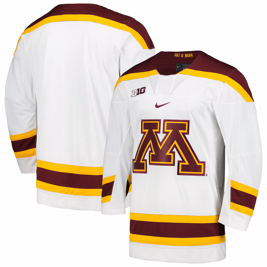 Minnesota Golden Gophers Nike Replica Hockey Jersey - White - Puhuasuan
