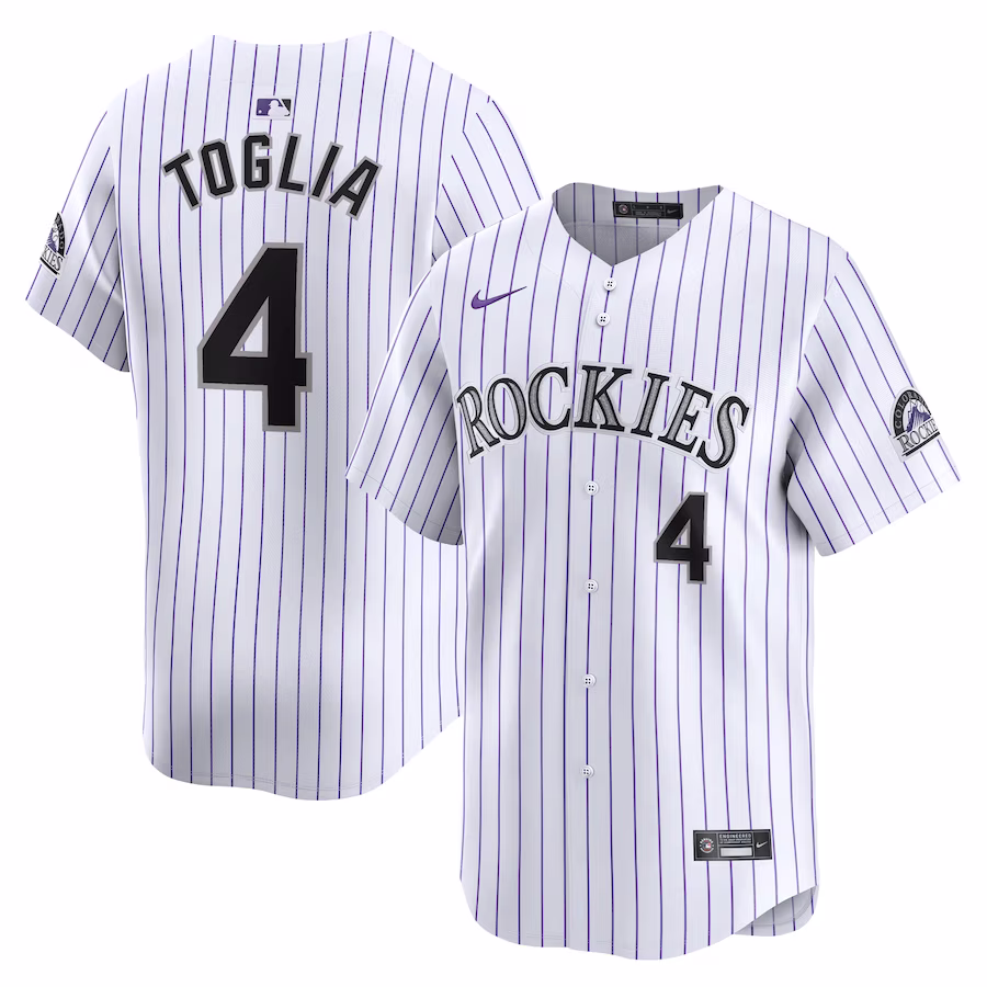 Men's Colorado Rockies Michael Toglia Nike White Home Limited Player Jersey - Puhuasuan