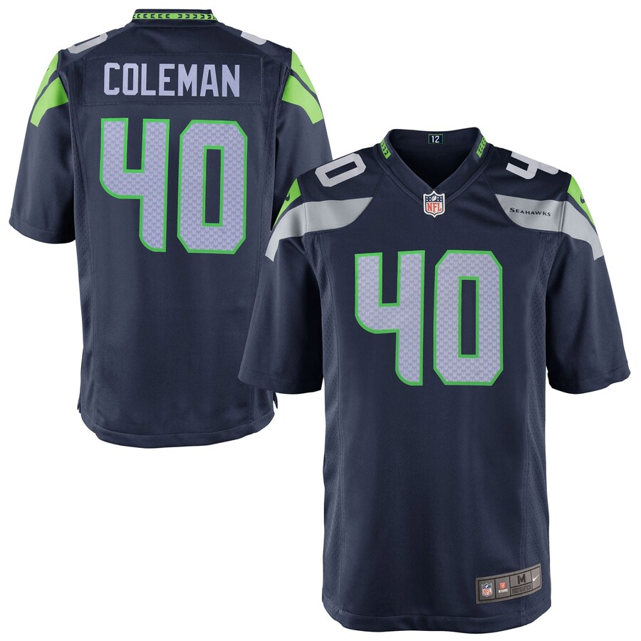 Youth Seattle Seahawks Derrick Coleman Nike College Navy Team Color Game Jersey - Puhuasuan