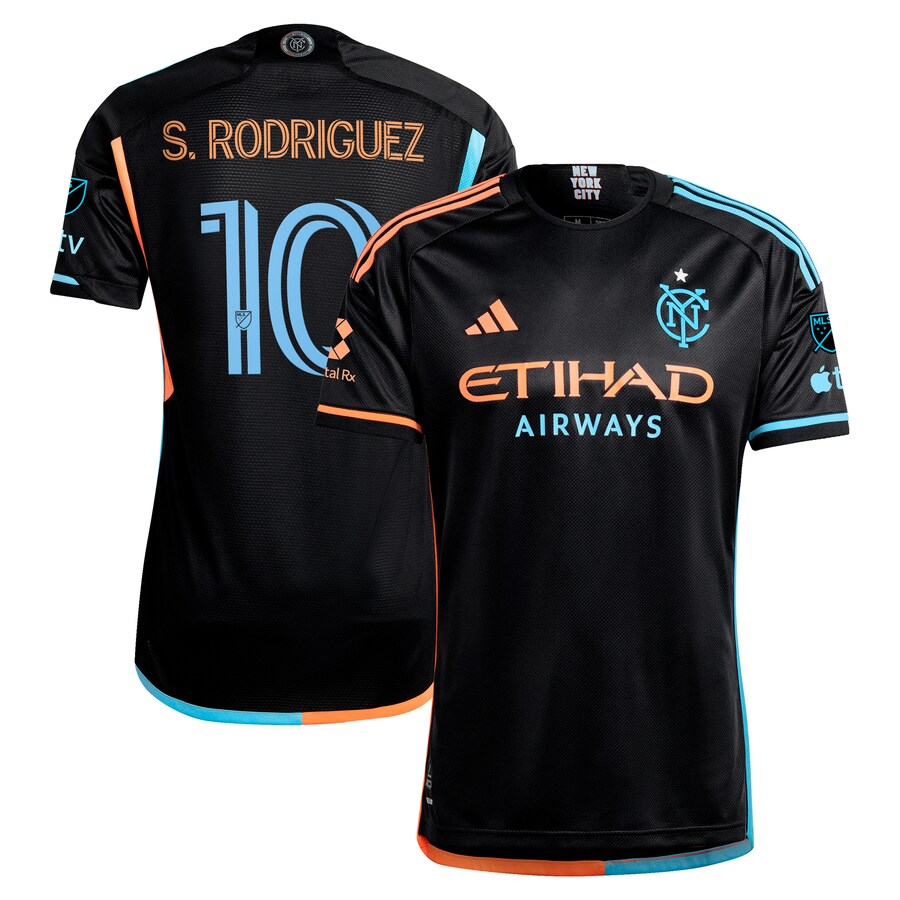 Men's New York City FC Santiago Rodríguez adidas Black 2024 24/7 Kit Authentic Player Jersey - Puhuasuan
