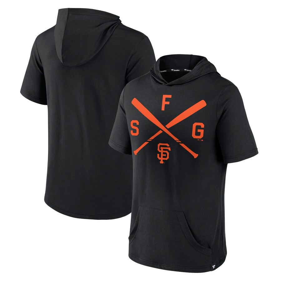 Men's San Francisco Giants Fanatics Black Iconic Rebel Short Sleeve Hooded Top - Puhuasuan