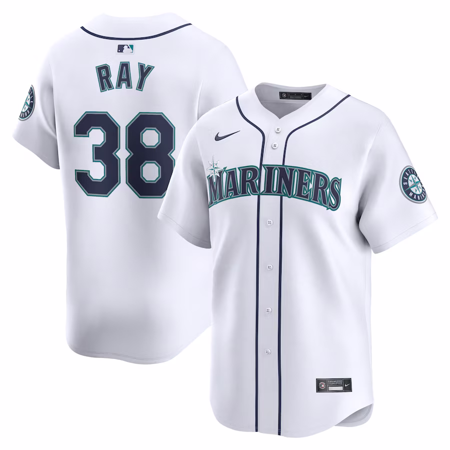 Men's Seattle Mariners Robbie Ray Nike White Home Limited Player Jersey - Puhuasuan