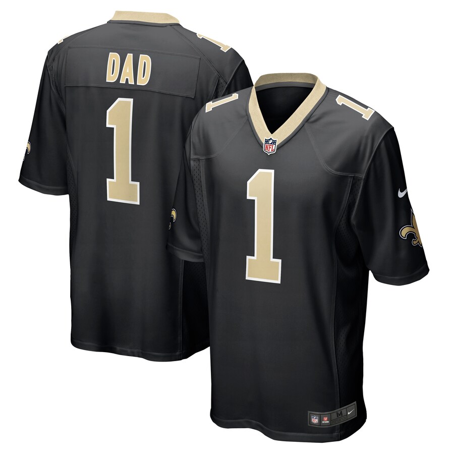 Men's New Orleans Saints Number 1 Dad Nike Black Game Jersey - Puhuasuan