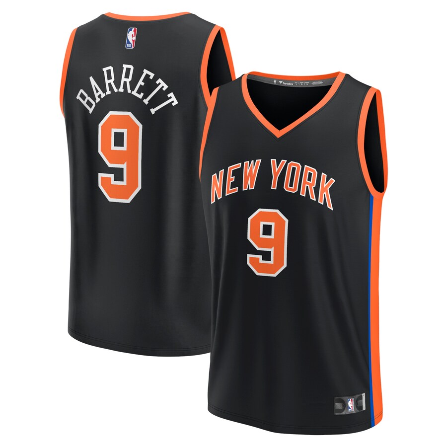 Men's New York Knicks RJ Barrett Fanatics Black Fastbreak Jersey - City Edition - Puhuasuan