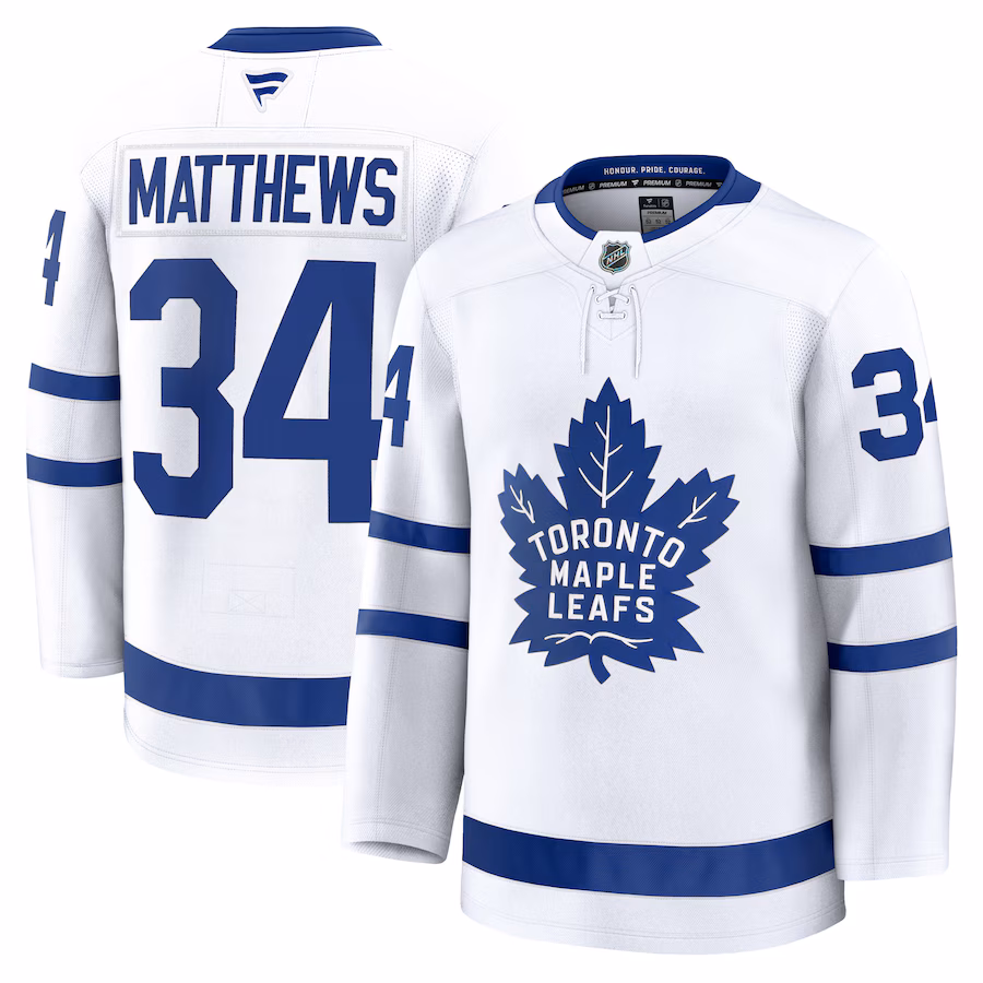 Men's Toronto Maple Leafs Auston Matthews Fanatics White Away Premium Jersey - Puhuasuan