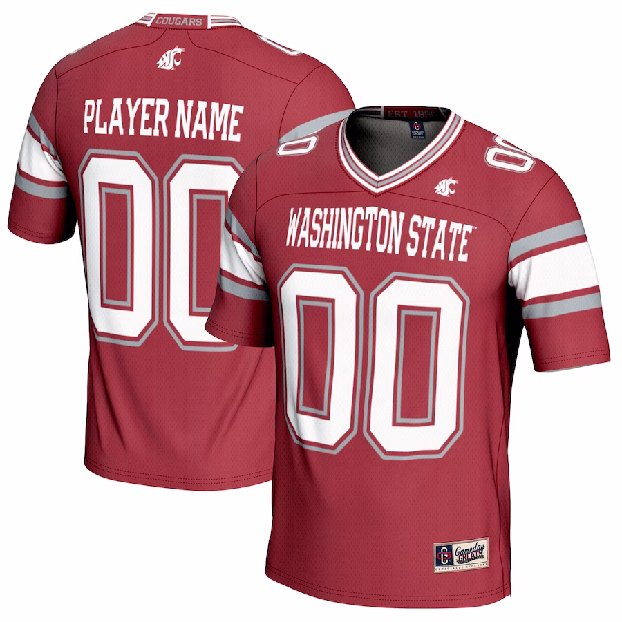Washington State Cougars GameDay Greats Youth NIL Pick-A-Player Football Jersey - Crimson - Puhuasuan