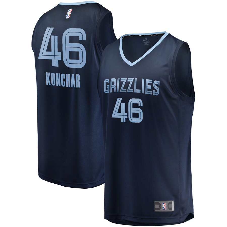 Men's Memphis Grizzlies John Konchar Fanatics Navy Fast Break Replica Jersey - Icon Edition - Puhuasuan