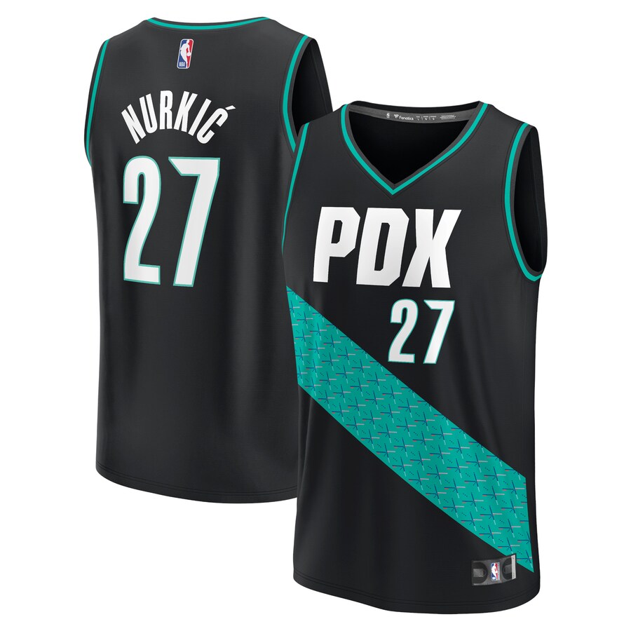 Men's Portland Trail Blazers Jusuf Nurkic Fanatics Black Fastbreak Jersey - City Edition - Puhuasuan