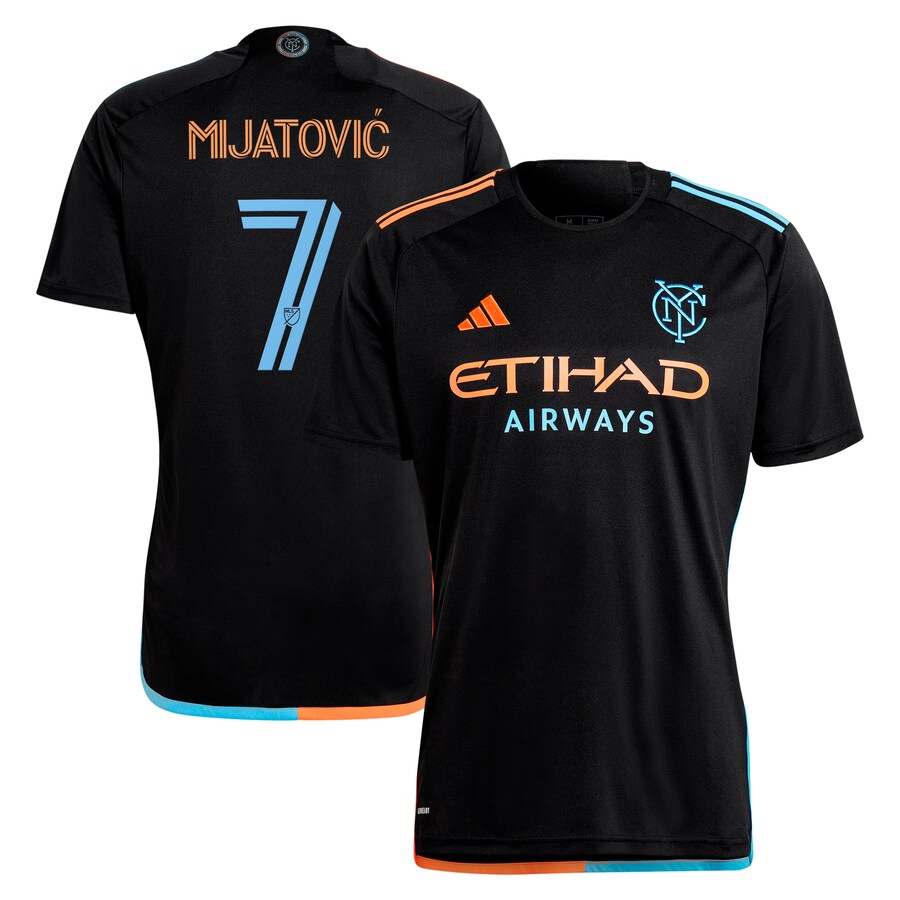 Men's New York City FC Jovan Mijatović adidas Black 2024 24/7 Kit Replica Player Jersey - Puhuasuan