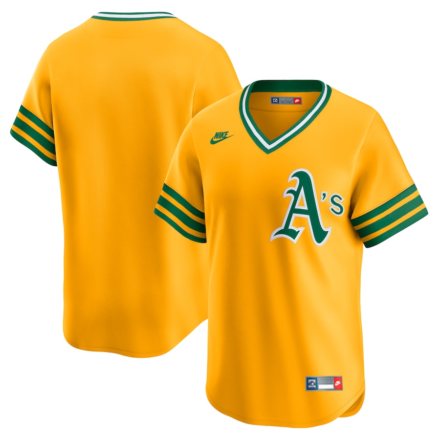 Men's Oakland Athletics Nike Gold Cooperstown Collection Limited Jersey - Puhuasuan