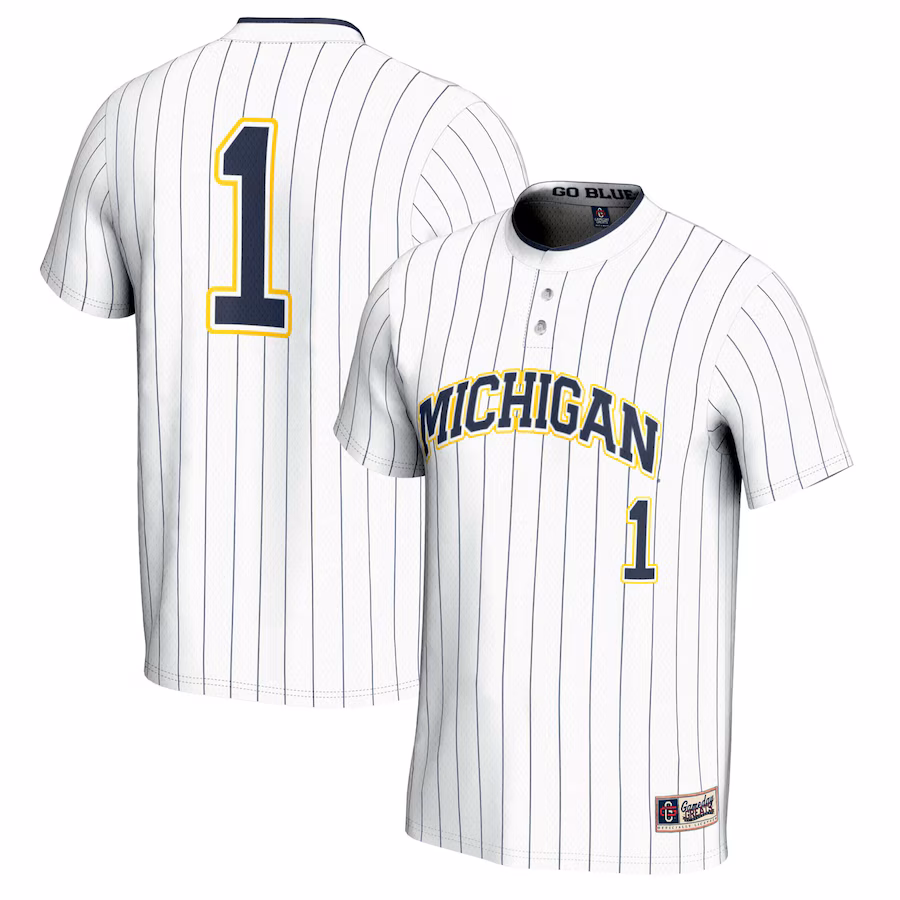 Unisex GameDay Greats #1 White Michigan Wolverines Lightweight Softball Jersey - Puhuasuan