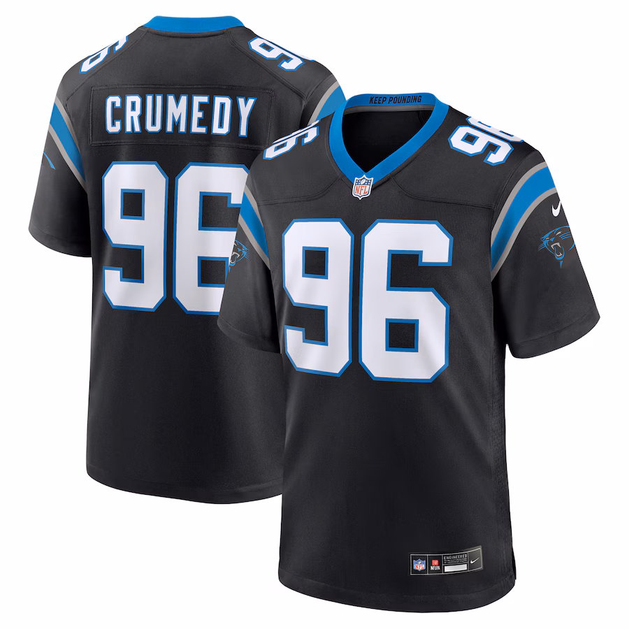 Men's Carolina Panthers Jaden Crumedy Nike Black Game Jersey - Puhuasuan