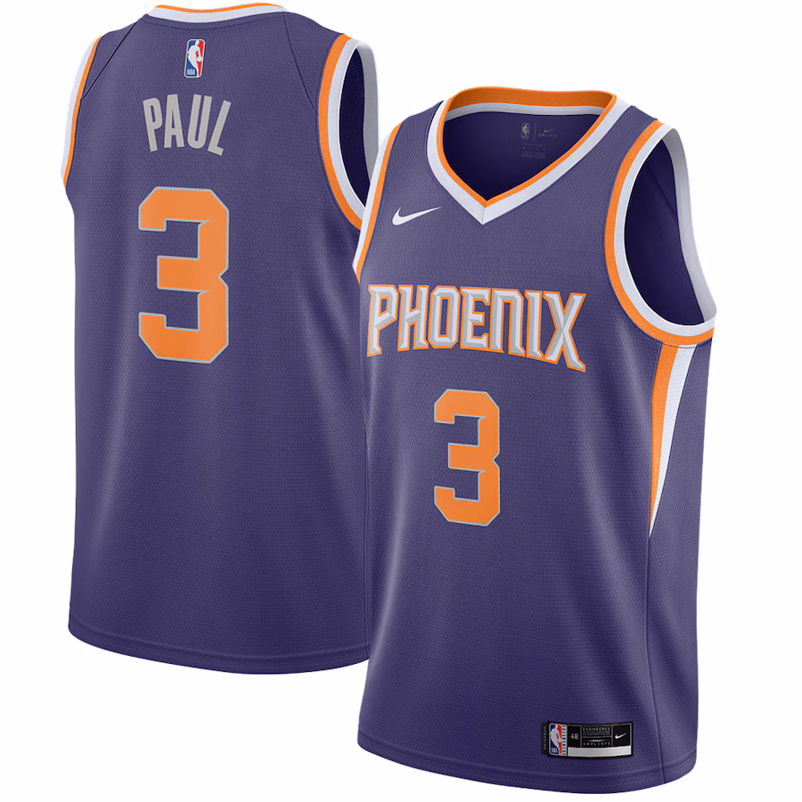 Men's Phoenix Suns Chris Paul Nike Purple 2020/21 Swingman Jersey - Icon Edition - Puhuasuan