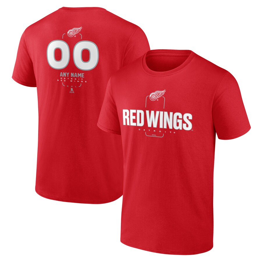 Men's Detroit Red Wings Red Personalized Name & Number Midfielder T-Shirt - Puhuasuan