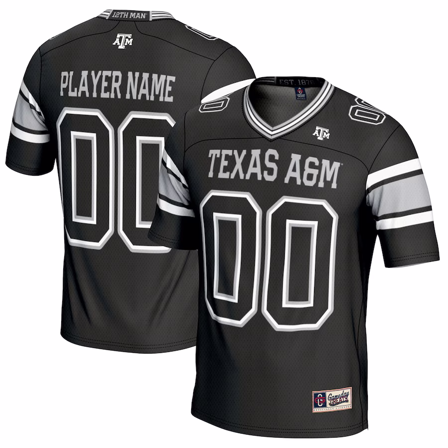 Texas A&M Aggies GameDay Greats Youth NIL Pick-A-Player Football Jersey - Black - Puhuasuan