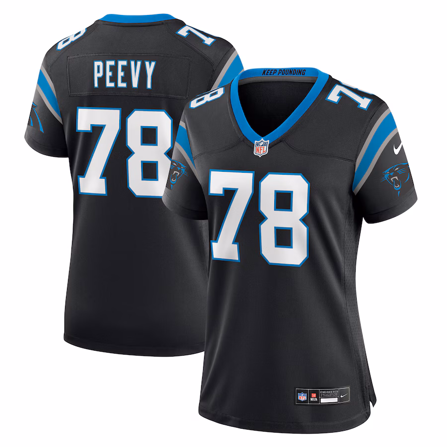 Women's Carolina Panthers Jayden Peevy Nike  Black  Game Jersey - Puhuasuan