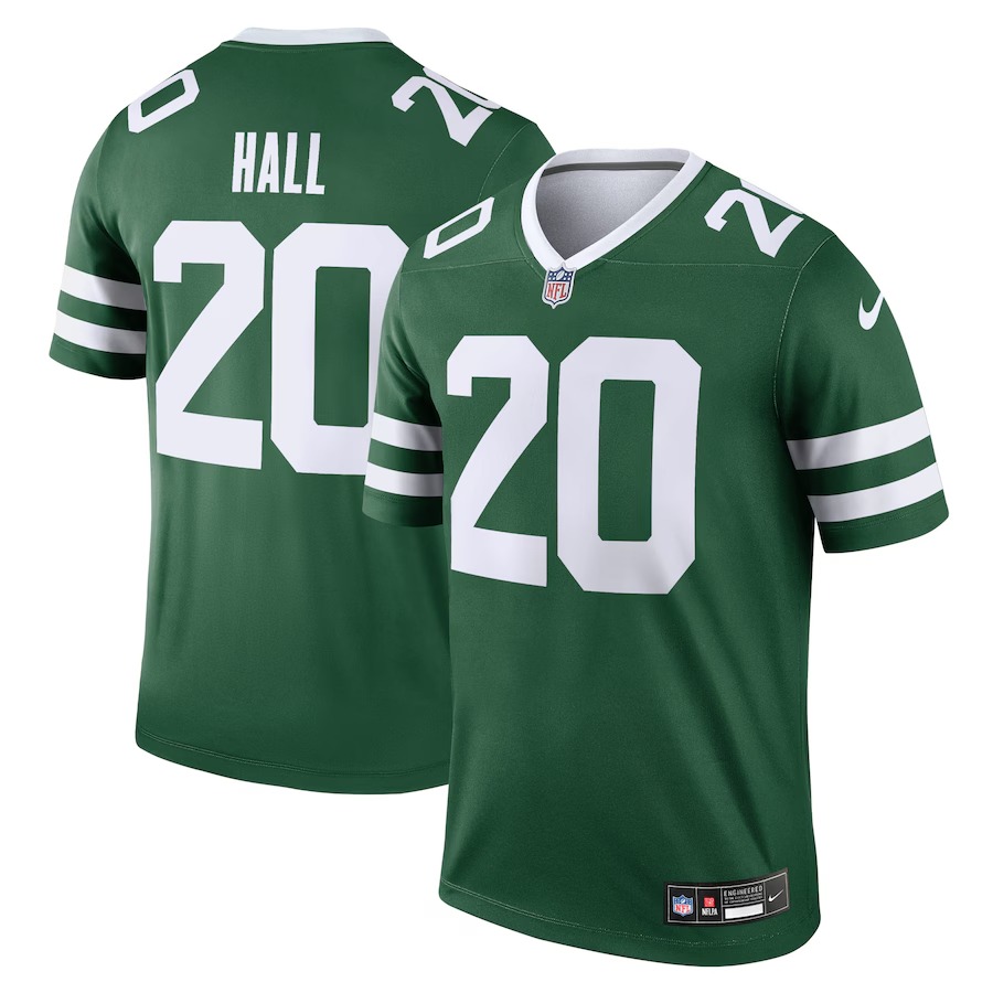 Men's New York Jets Breece Hall Nike Legacy Green Legend Player Performance Top - Puhuasuan