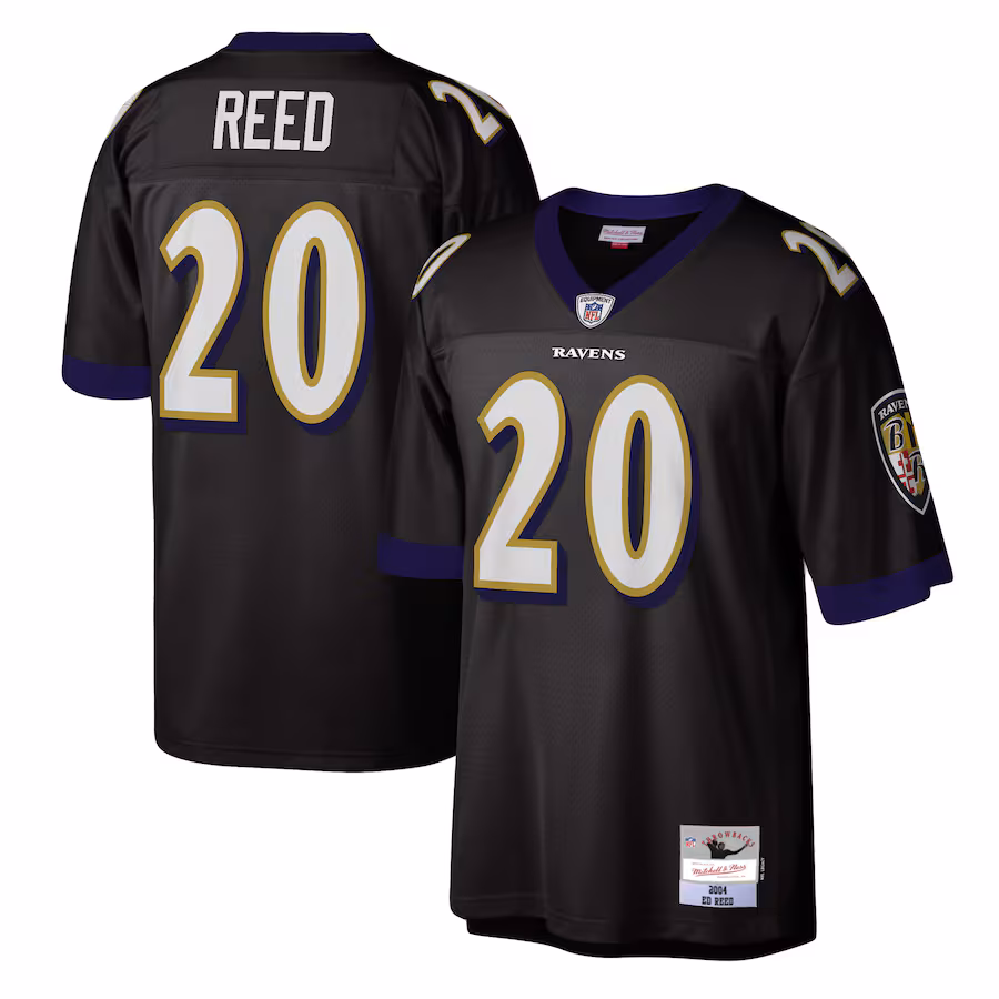 Men's Baltimore Ravens Ed Reed Mitchell & Ness Black Legacy Replica Jersey - Puhuasuan