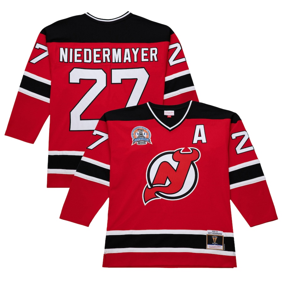 Men's New Jersey Devils Scott Niedermayer Red 2002-03 Power Play Jersey - Puhuasuan